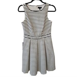 NWT The Limited Black & White Striped Sleeveless Fit and Flare Dress Size 2